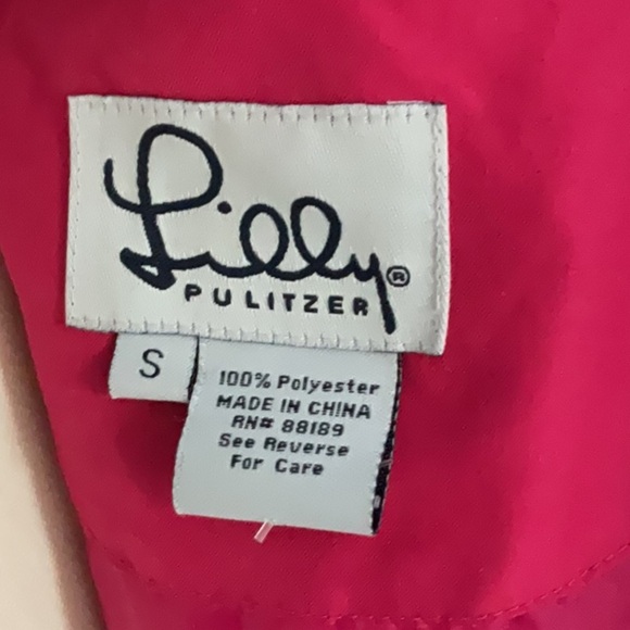 Lilly Pulizter quilted jacket in raspberry size small - Picture 3 of 4